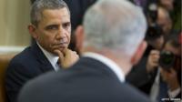 Benjamin Netanyahu and Barack Obama in the White House. Mar 2014