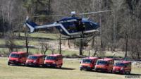 Rescue teams in the French Alps. 26 March 2015