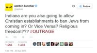 Actor Ashton Kutcher is the among celebrities who have lambasted the law on Twitter
