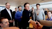 David Cameron visits Sainsbury's headquarters in London