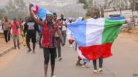 Nigerians celebrate in Jos, 31 March