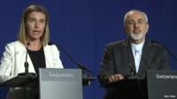 EU foreign policy chief Federica Mogherini and Iranian Foreign Minister Javad Zarif