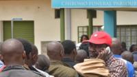 Relatives queue to view the bodies of their loved ones in Nairobi 03/04/2015