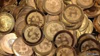 A pile of bitcoins