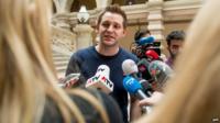 Max Schrems at court in Vienna on 9 April 2015
