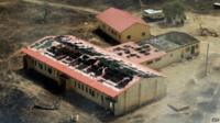 A file picture taken in March 2015 shows an aerial view of the burnt-out classrooms of the Chibok school where the missing schoolgirls were abducted from