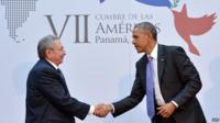 US President Barack Obama and Cuban President Raul Castro