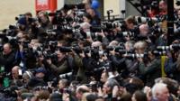 Media outside St Mary's Hospital