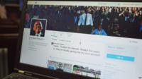 Barack Obama twitter account on laptop