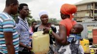 People in the fuel queue