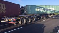 Lorry crash on A14