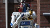 DRC-Hubo robot competing at Darpa Robotics Challenge in Pomona, CA, 6 June 2015