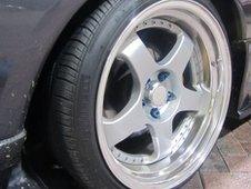 A car wheel close-up