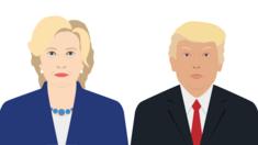 Illustration of Clinton and Trump