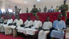 members of Nigeria-based Islamist group Boko Haram sitting in court in N