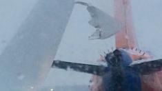 Image posted on Twitter of damage on tail and wing of aircrafts