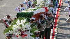 A ceremony in Tehran for victims of the Hajj stampede