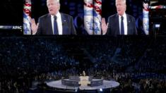 Donald Trump addresses American Israel Public Affairs Committee afternoon general session in Washington. 21 March 2016