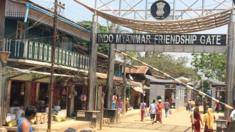 The border crossing between India and Myanmar in the north-eastern Indian town of Moreh.