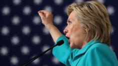 Hillary Clinton gives a speech criticising Donald Trump in Reno, Nevada.