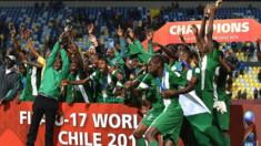 Nigeria celebrate winning Under-17s World Cup in 2015
