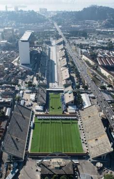 Aerial view of the Sambodromo, place of the famous Rio de Janeiro Carnival, which will host archery events and the Marathon