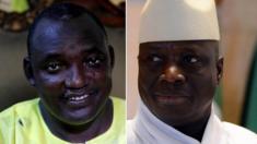 Adama Barrow (L) Yahya Jammeh