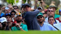 Rory McIlroy practising at Augusta