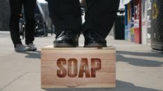 Politician on soapbox