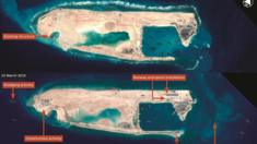 Satellite images of Fiery Cross Reef (CNES 2015, Distribution Airbus DS / Spot Image / IHS)