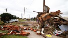 The debris of houses destroyed by cyclonic winds are seen on April 22, 2015 in Dungog, Australia.