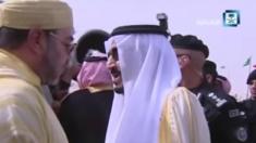 Mohammed al-Tobayshi (centre) was filmed scuffling with a photojournalist shortly after King Mohammed of Morocco was greeted by King Salman of Saudi Arabia at Riyadh airport