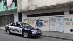 A police car is parked in a street in Panama City in April 2015