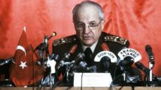 Turkey's new President Kenan Evren talking during a press conference where he announced his 6-point programme 16 September 1980