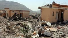 Destroyed buildings in Ibb, southern Yemen. Photo: 13 May 2015