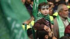 A Palestinian boy at a Hamas rally in the Gaza Strip. File photo