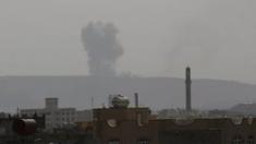 Smoke rises from a Houthi-controlled military post following airstrikes carried by the Saudi-led coalition, in Sanaa, Yemen on 7 June 2015