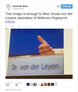 Huella dactilar de Ursula von der leyen.