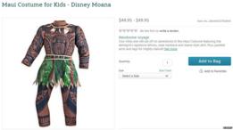 Студия Disney сняла с продаж полинезийский костюм из нового мультфильма