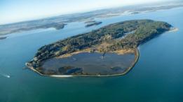 Vista aérea de la isla de Brownsea.
