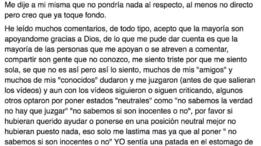 Post de Facebook de Daphne.