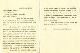 Carta del eugenesista de EE.UU. Charles Benedict Davenport (1866-1944) hablando de la aceptación de la eugenesia en Austria y Alemania.