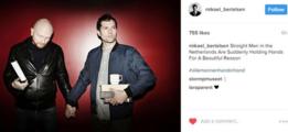 El presentador de radio y televisión danés Mikael Bertelsen (der) es uno de los que se sumó a la campaña desde Instagram.