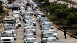 Un atasco de tráfico en México.