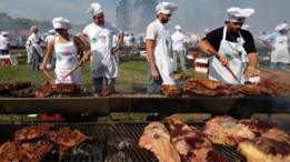 Asadores al aire libre.