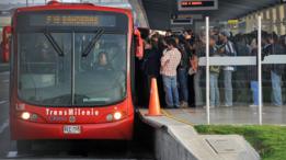 Estación del Transmilenio en Bogotá.