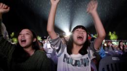 Fanáticas del K pop durante un festival de este género en Corea del Sur