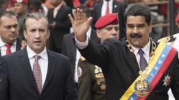 Tareck El Aissami y Nicolás Maduro.
