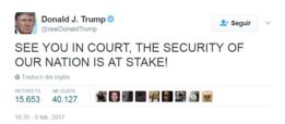 Tuit de Donald Trump
