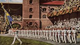 Imagen de una ceremonia en als Olimpiadas de 1912.